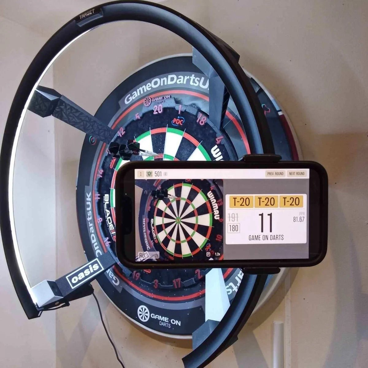 Game On Darts - Ring Light Phone Mount - Point & Purpose