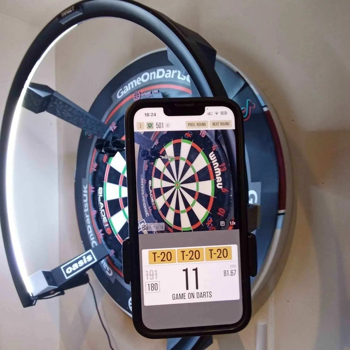 Game On Darts - Ring Light Phone Mount - Point & Purpose
