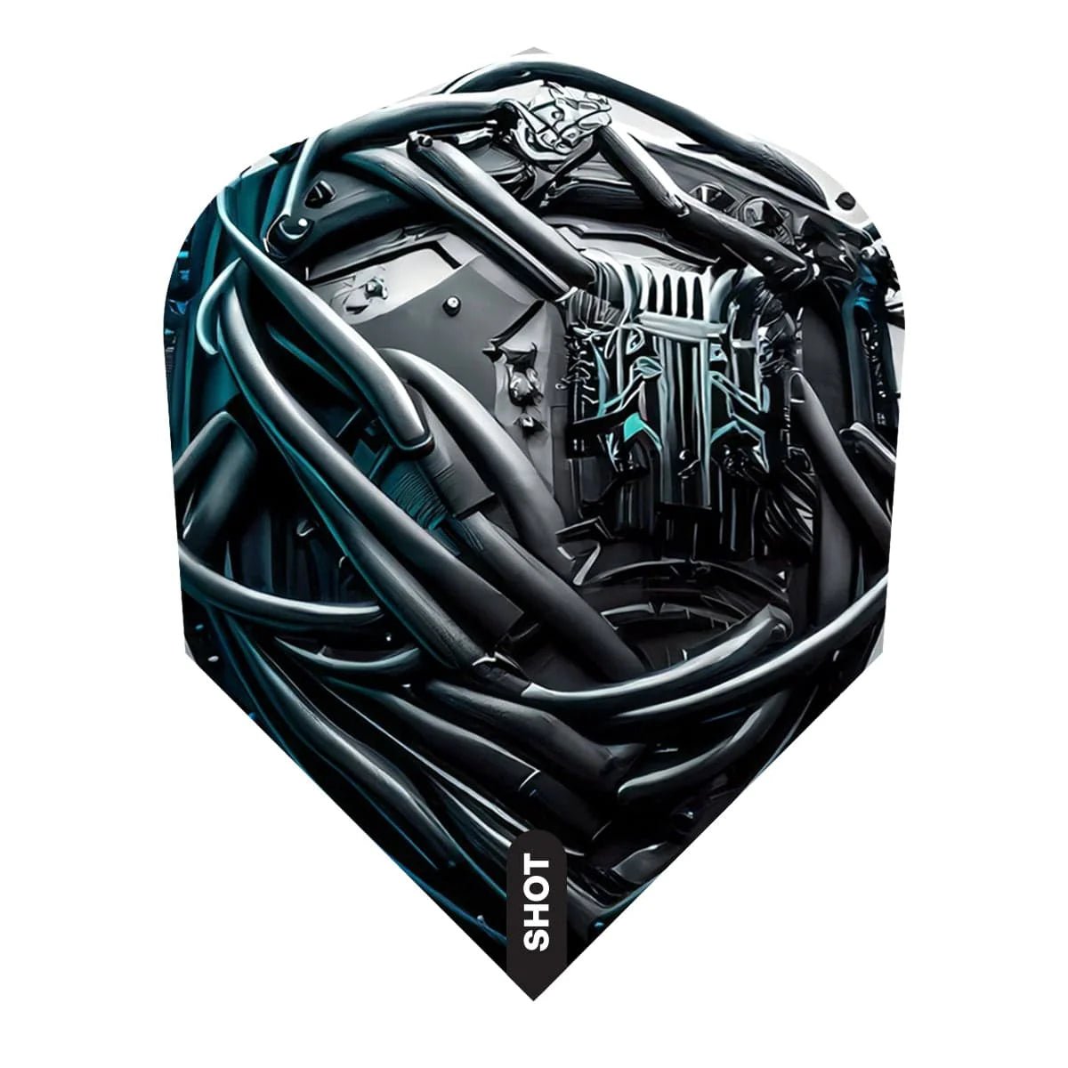 Shot - AI Cyberpunk Dart Flight Set - Small Standard (NO6) - Point & Purpose
