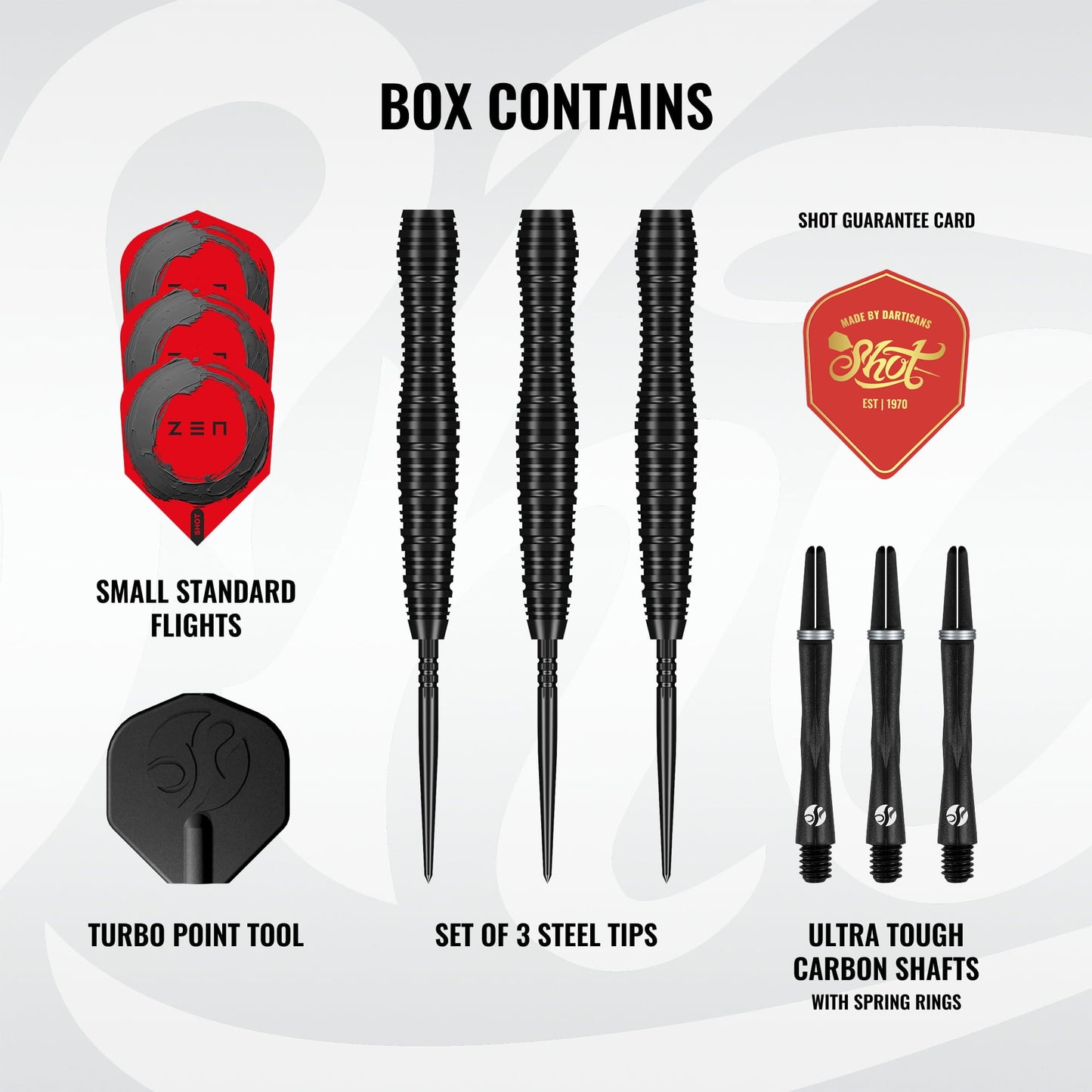 Zen Scallop Steel Tip Dart Set-90% Tungsten Barrels - Point & Purpose