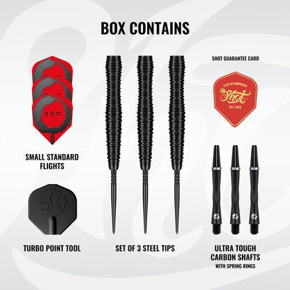Zen Scallop Steel Tip Dart Set-90% Tungsten Barrels - Point & Purpose